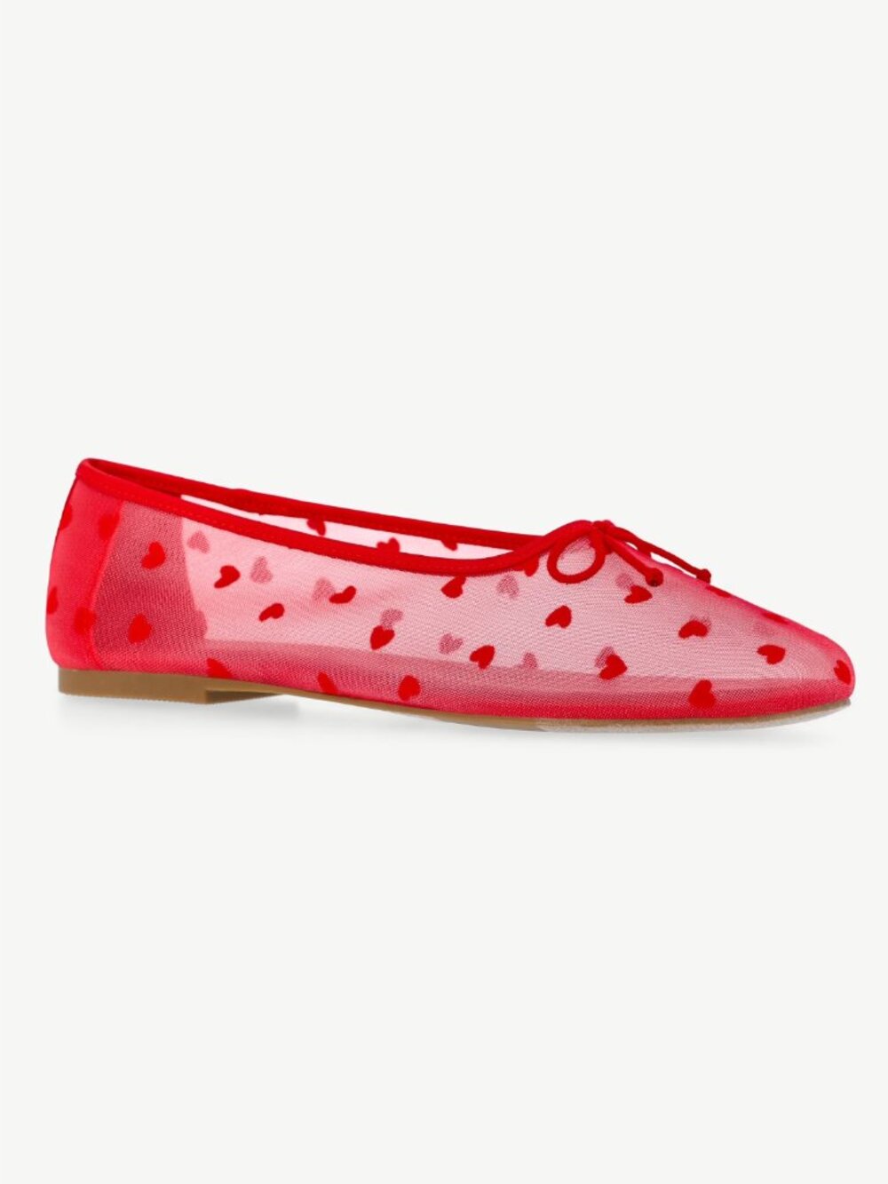 No Boundaries Women's Mesh Heart Ballet Flats